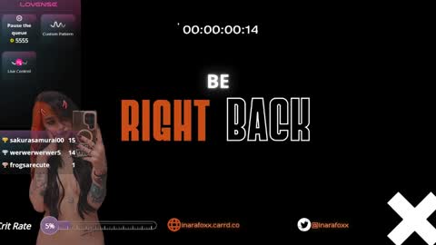 Snapshot of inarafoxxx chatting on January 6, 2025, 3:53 am Inarafoxx online show from January 6, 2025, 3:53 am