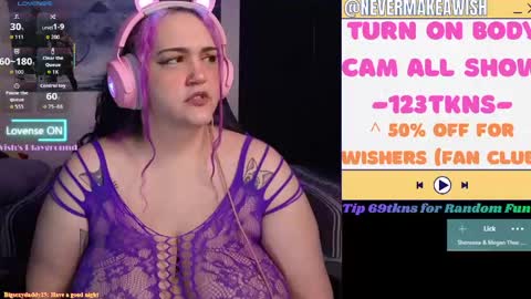Snapshot of nevermakeawish chatting on April 29, 2026, 10:30 am Wishs Playground online show from April 29, 2026, 10:30 am