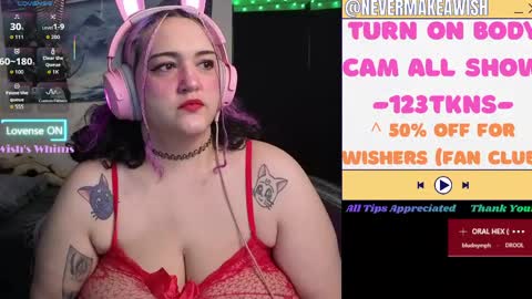 Snapshot of nevermakeawish chatting on May 23, 2026, 10:30 am Wishs Playground online show from May 23, 2026, 10:30 am
