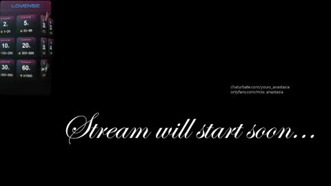 Anastasia online show from March 3, 2025, 8:00 pm