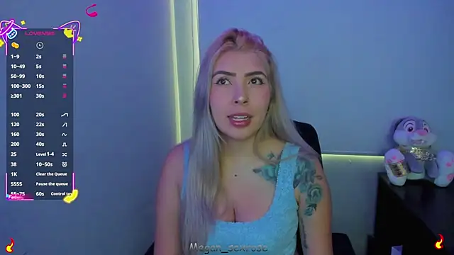 Megan sexrosse online show from March 18, 2026, 8:45 pm