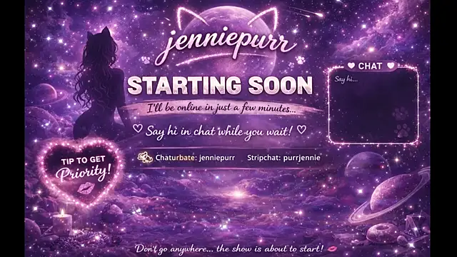 purrjennie online show from March 26, 2026, 11:54 pm