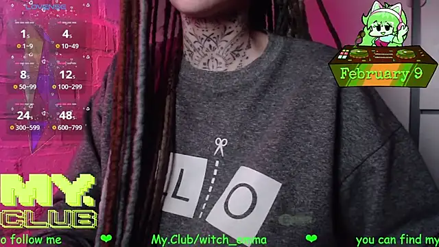 Snapshot of Witch_Emma chatting on February 9, 2026, 7:29 pm Witch Emma online show from February 9, 2026, 7:29 pm