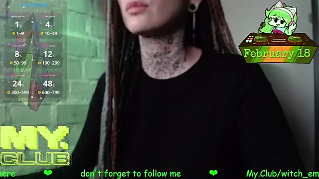 Snapshot of Witch_Emma chatting on February 18, 2026, 9:27 am Witch Emma online show from February 18, 2026, 9:27 am