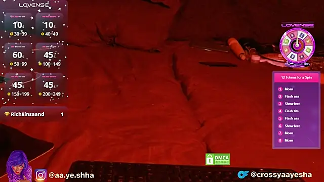 CrossyAayesha online show from December 13, 2025, 8:14 pm